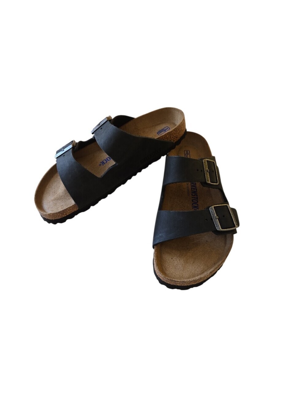Birkenstock Arizona Soft Footbed Sandal Oiled Black Nubuck Leather Size L9 / M7 - Picture 3 of 12